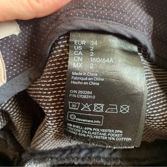 H&M Ladies Size 2 Dark Blue With Polka Dots Dress Pants - Picture 4 of 7